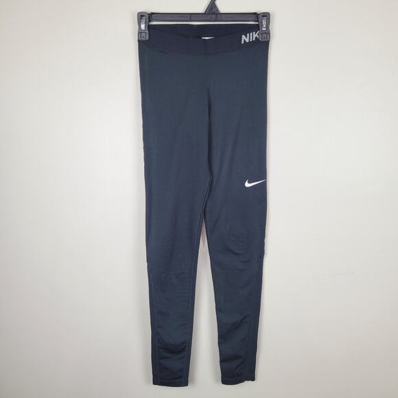 Nike Pro Leggings Womens Small Black Dri-Fit Compression Athletic Pants Training - Picture 1 of 5